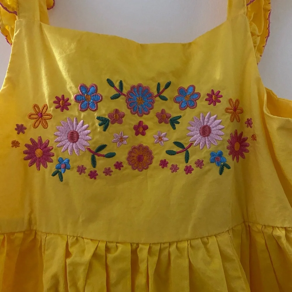 #K4 🌈 | Cupcakes & Cashmere | Yellow Floral Dress | 4T - Picture 2 of 5